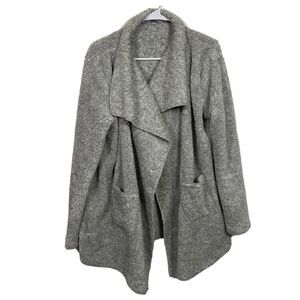 Soft Surroundings Open Front Fleece Waterfall Cardigan